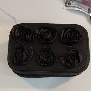 Black Rose Embellished Jewerly Travel Box